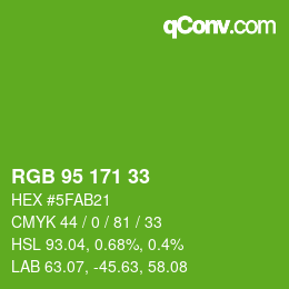 Color code: RGB 95 171 33 | qconv.com