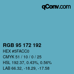 Color code: RGB 95 172 192 | qconv.com