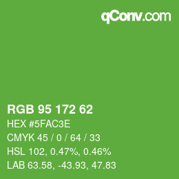 颜色代码: RGB 95 172 62 | qconv.com
