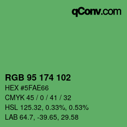 Color code: RGB 95 174 102 | qconv.com