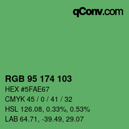 Color code: RGB 95 174 103 | qconv.com