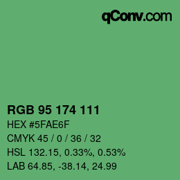 Color code: RGB 95 174 111 | qconv.com