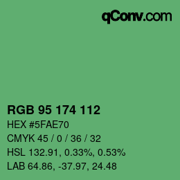 Color code: RGB 95 174 112 | qconv.com