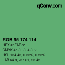 Color code: RGB 95 174 114 | qconv.com