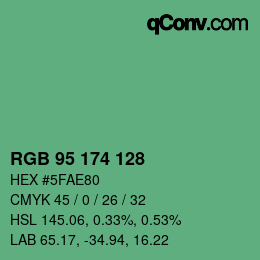 Color code: RGB 95 174 128 | qconv.com