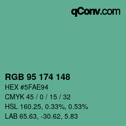 Color code: RGB 95 174 148 | qconv.com