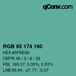 Farbcode: RGB 95 174 160 | qconv.com