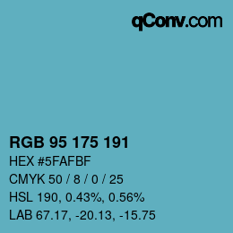 Color code: RGB 95 175 191 | qconv.com