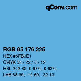 Color code: RGB 95 176 225 | qconv.com