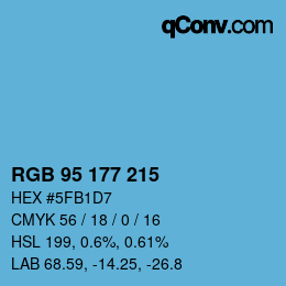Color code: RGB 95 177 215 | qconv.com