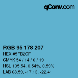 Color code: RGB 95 178 207 | qconv.com
