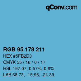 Color code: RGB 95 178 211 | qconv.com