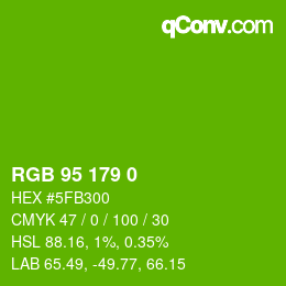 Color code: RGB 95 179 0 | qconv.com