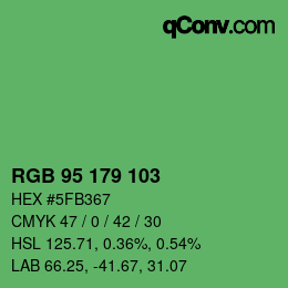 Color code: RGB 95 179 103 | qconv.com