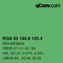 カラーコード: RGB 95 180.8 105.4 | qconv.com