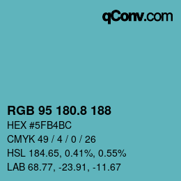 Color code: RGB 95 180.8 188 | qconv.com