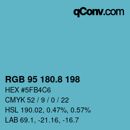 Color code: RGB 95 180.8 198 | qconv.com