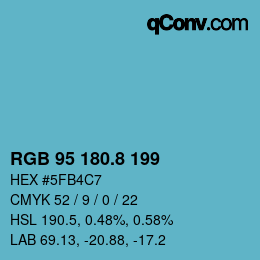 Color code: RGB 95 180.8 199 | qconv.com