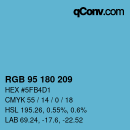 Color code: RGB 95 180 209 | qconv.com