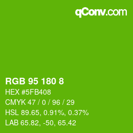 Color code: RGB 95 180 8 | qconv.com