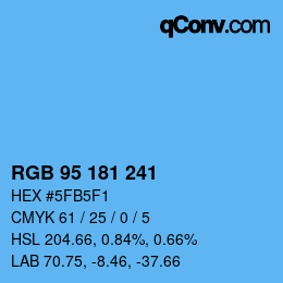 Color code: RGB 95 181 241 | qconv.com