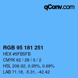 カラーコード: RGB 95 181 251 | qconv.com