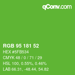 Color code: RGB 95 181 52 | qconv.com