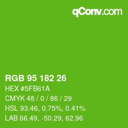 Color code: RGB 95 182 26 | qconv.com