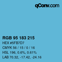 Color code: RGB 95 183 215 | qconv.com