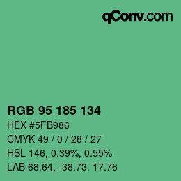 Color code: RGB 95 185 134 | qconv.com
