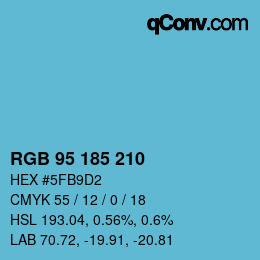 カラーコード: RGB 95 185 210 | qconv.com