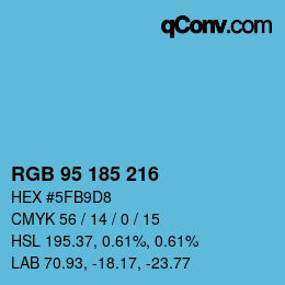 Color code: RGB 95 185 216 | qconv.com