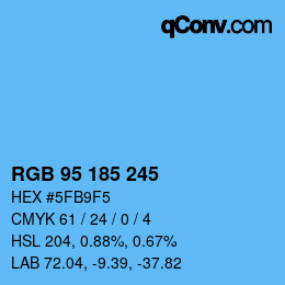 Color code: RGB 95 185 245 | qconv.com