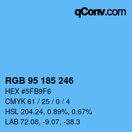 Color code: RGB 95 185 246 | qconv.com