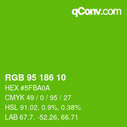 Color code: RGB 95 186 10 | qconv.com