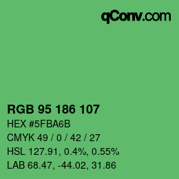 カラーコード: RGB 95 186 107 | qconv.com