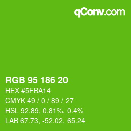 Color code: RGB 95 186 20 | qconv.com