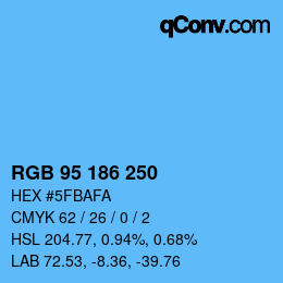 Color code: RGB 95 186 250 | qconv.com