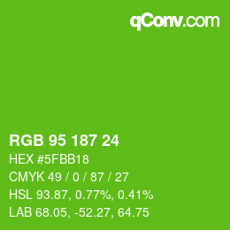 Color code: RGB 95 187 24 | qconv.com
