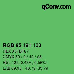 Color code: RGB 95 191 103 | qconv.com