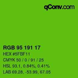 Color code: RGB 95 191 17 | qconv.com