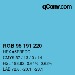 Color code: RGB 95 191 220 | qconv.com