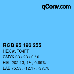 Color code: RGB 95 196 255 | qconv.com