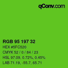 Color code: RGB 95 197 32 | qconv.com