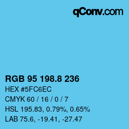 Color code: RGB 95 198.8 236 | qconv.com