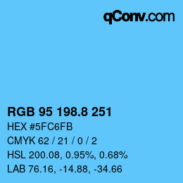 Color code: RGB 95 198.8 251 | qconv.com