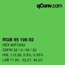 Color code: RGB 95 198 82 | qconv.com