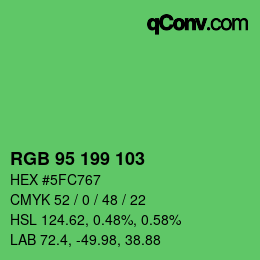 Color code: RGB 95 199 103 | qconv.com