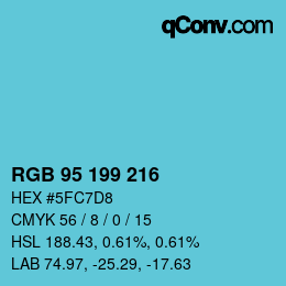 Color code: RGB 95 199 216 | qconv.com