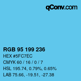 Color code: RGB 95 199 236 | qconv.com